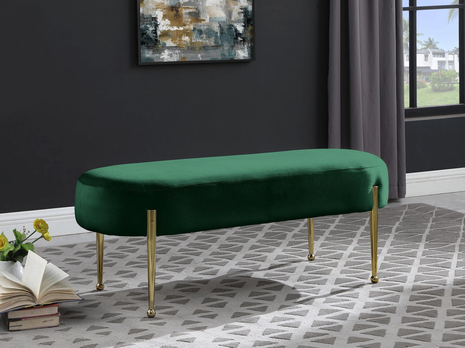 Gia Green Velvet Bench