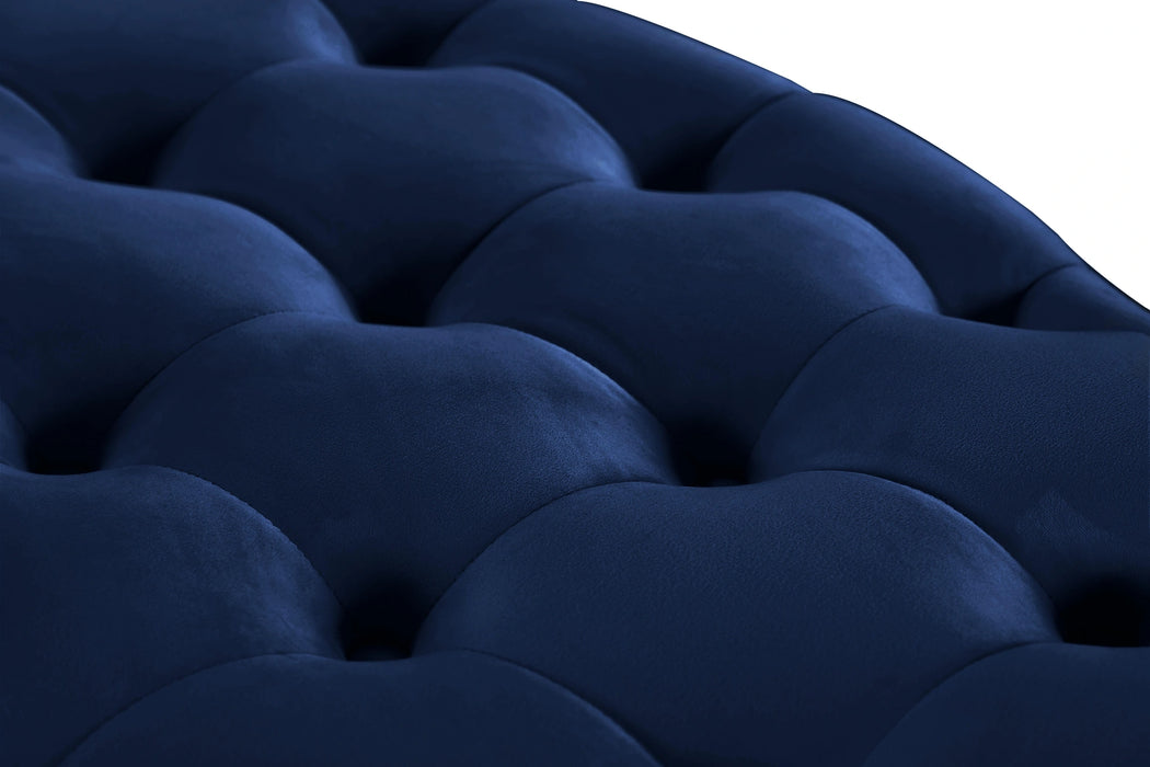 Banquet Navy Velvet Ottoman/Bench