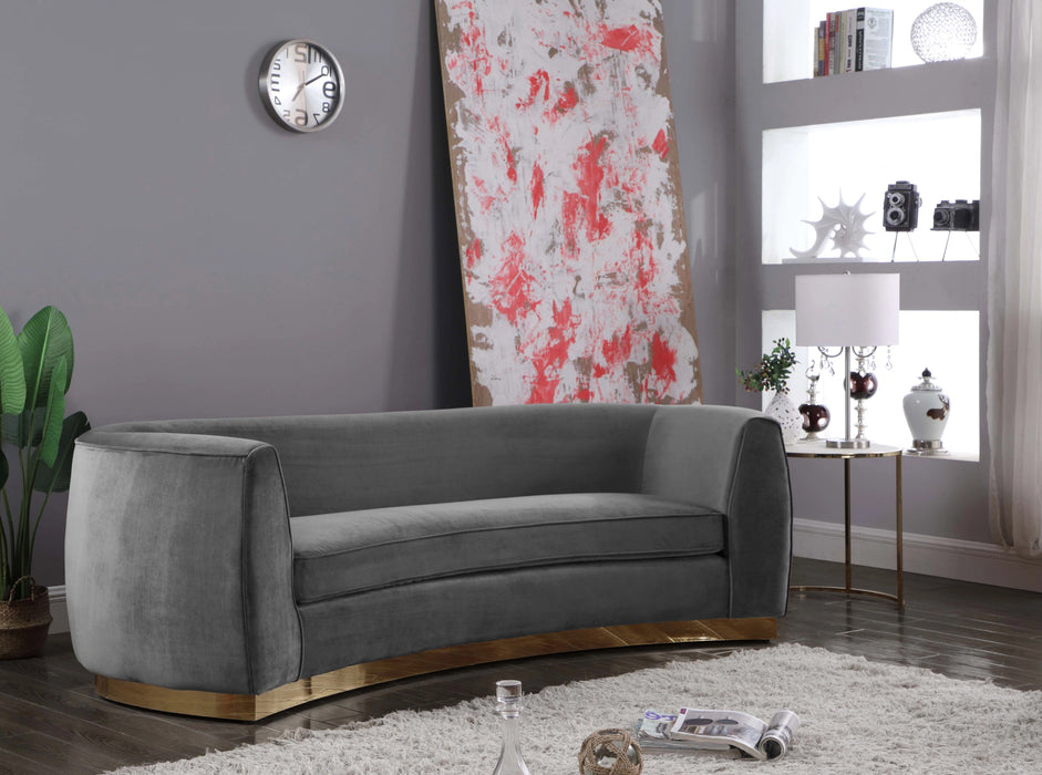 Julian Grey Velvet Sofa