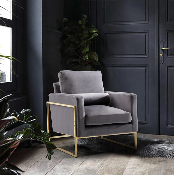 Mila Grey Velvet Chair