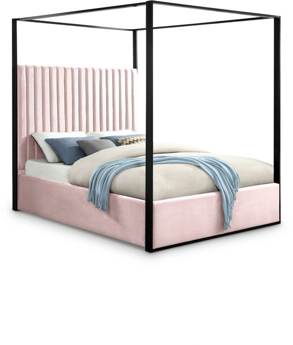 Jax Pink Velvet Queen Bed