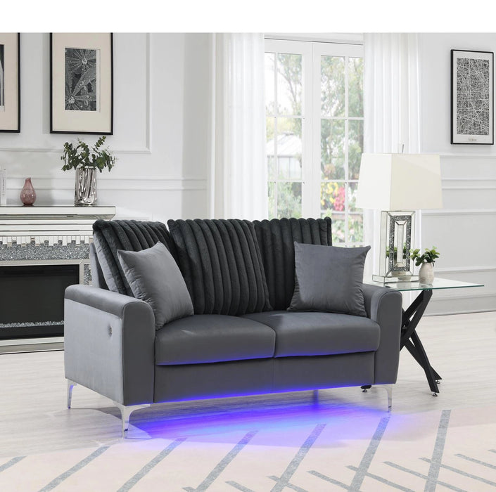 Gray Led Loveseat