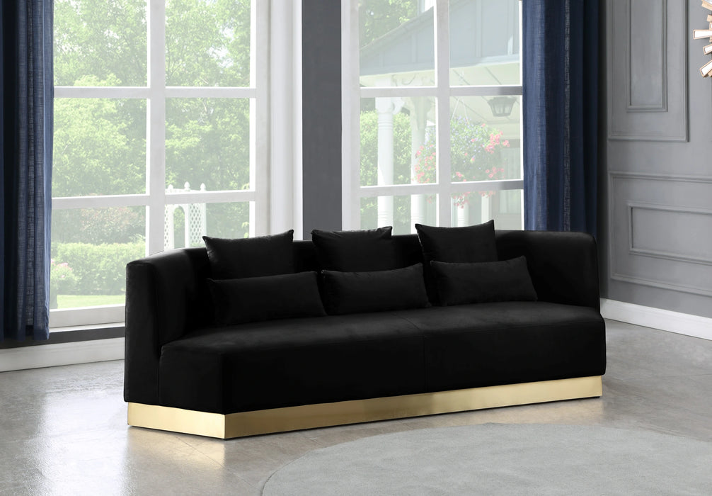 Marquis Black Velvet Sofa