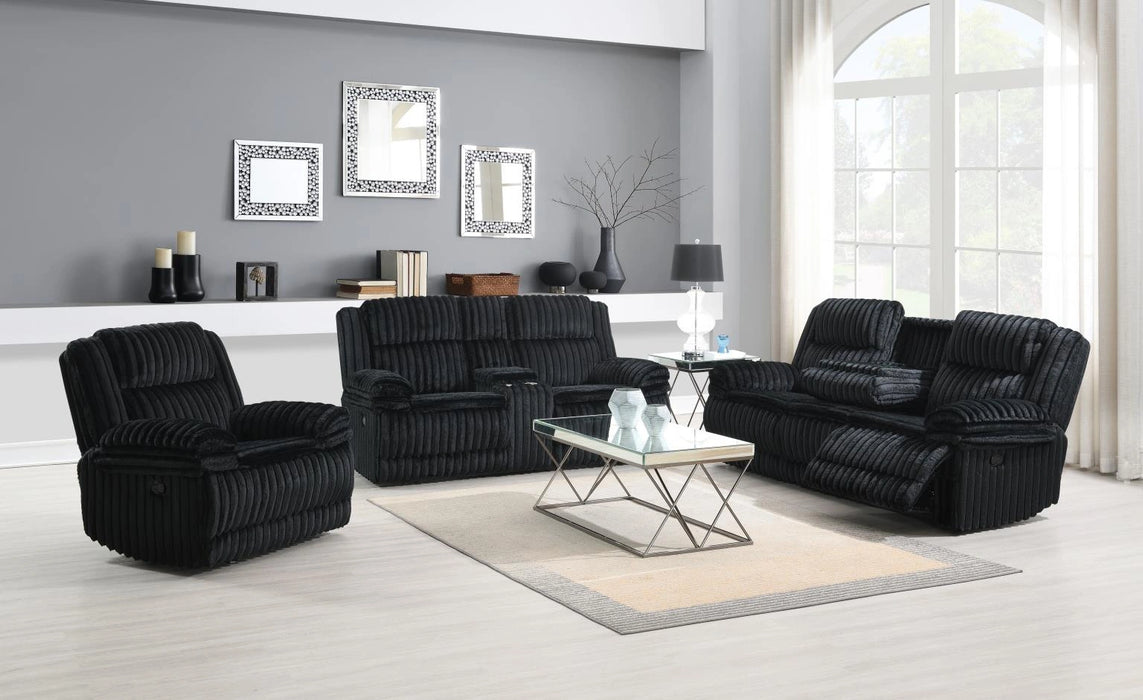 Black Corduroy Motion Glider Chair