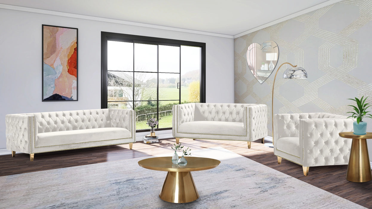 Michelle Cream Velvet Loveseat