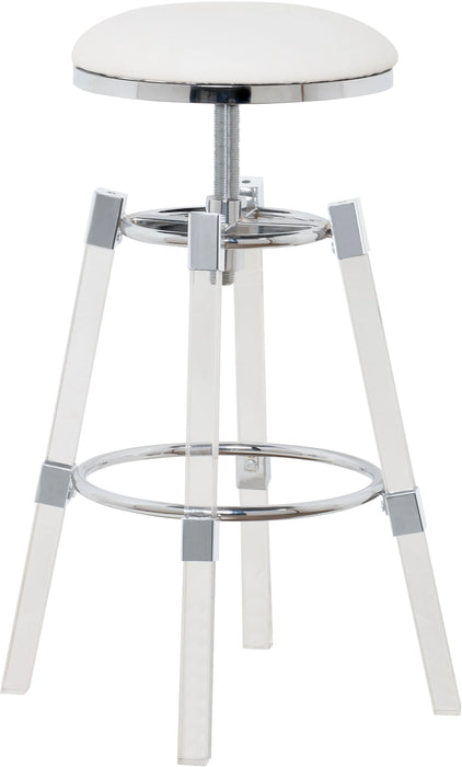 Venus White Faux Leather Adjustable Stool