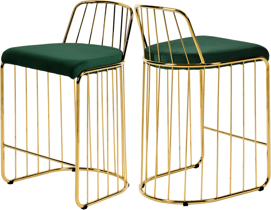 Gio Green Velvet Stool