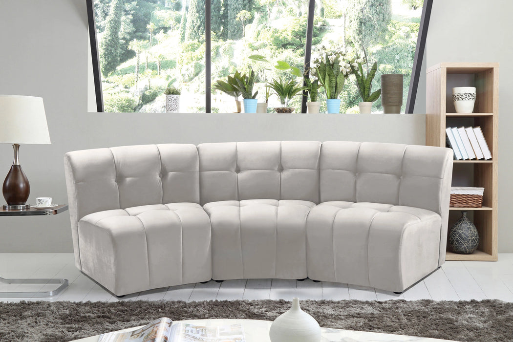Limitless Cream Velvet 3pc. Modular Sectional
