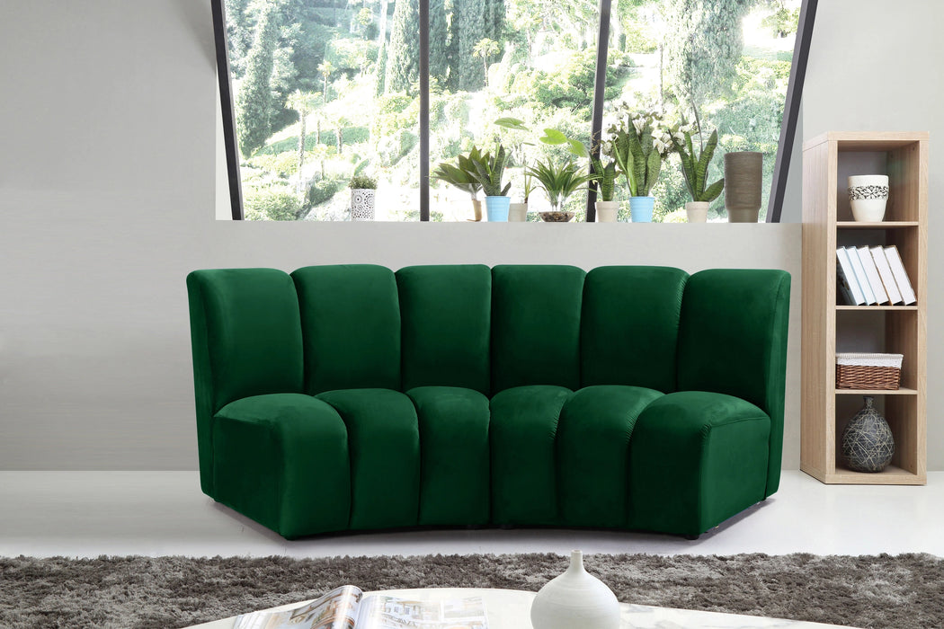 Infinity Green Velvet 2pc. Modular Sectional