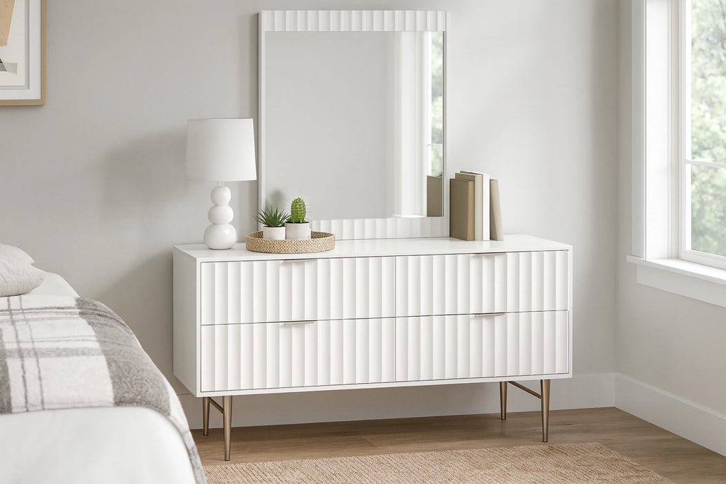 Modernist White Gloss Mirror