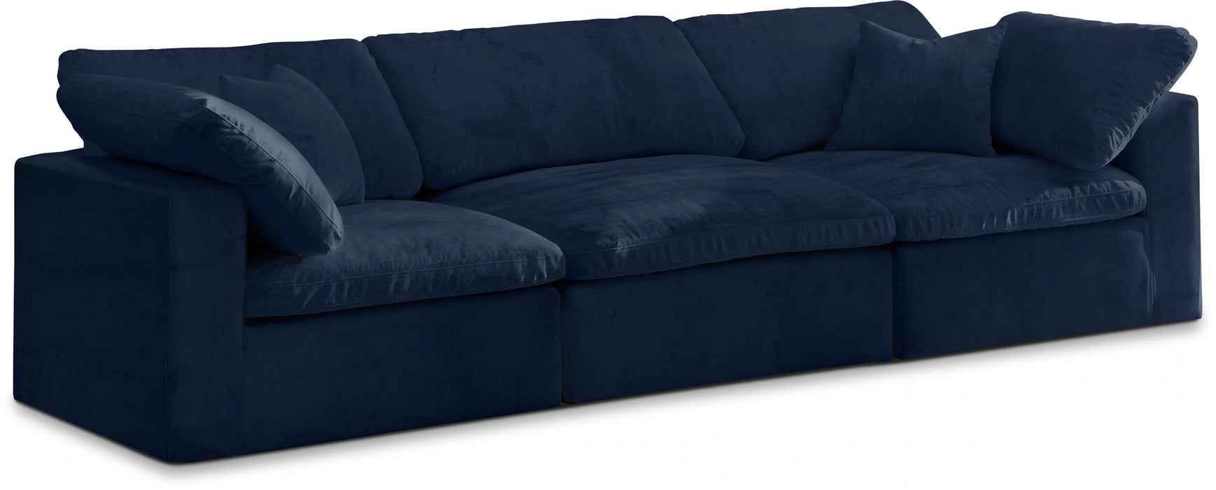 Cozy Navy Velvet Cloud Modular Sofa