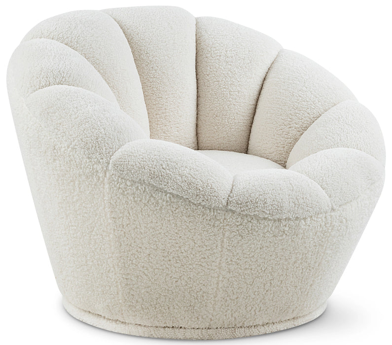 Dream White Faux Sheepskin Fur Accent Chair