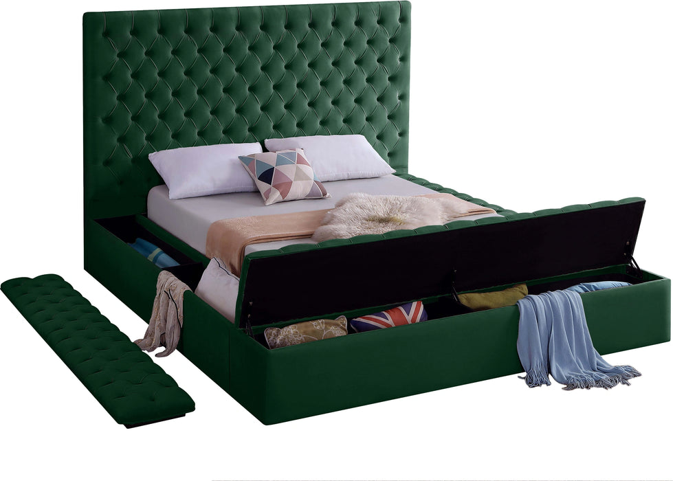 Bliss Green Velvet Full Bed (3 Boxes)