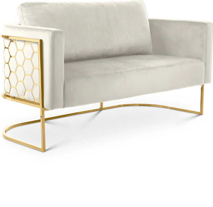 Casa Cream Velvet Loveseat
