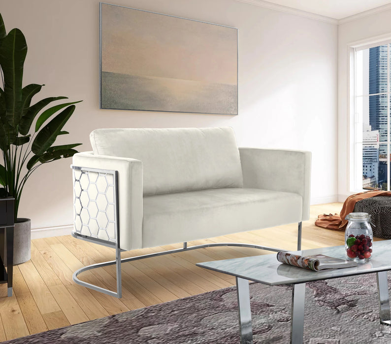Casa Cream Velvet Loveseat