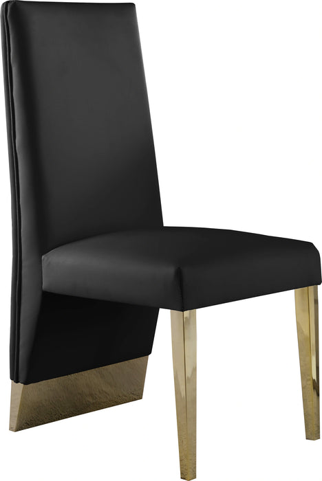 Porsha Black Faux Leather Dining Chair