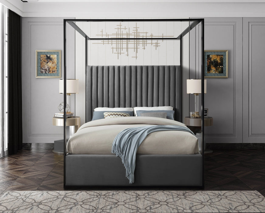 Jax Grey Velvet King Bed