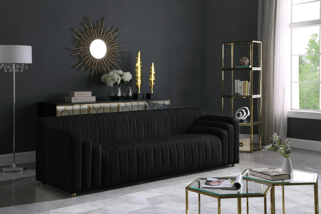 Naya Black Velvet Sofa