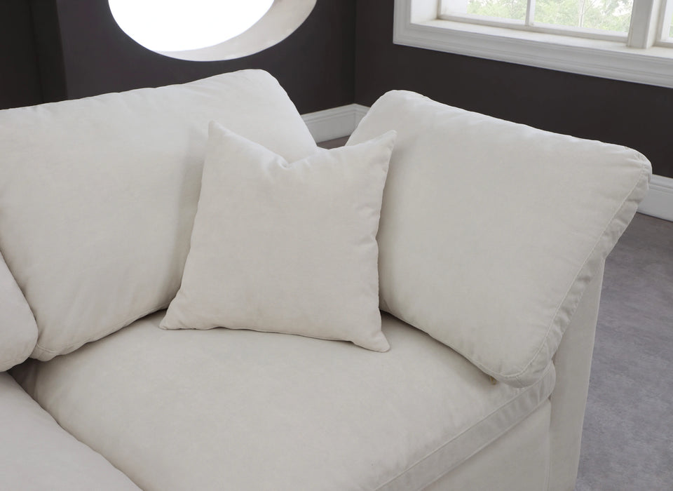 Plush Cream Velvet Standard Cloud Modular Sectional