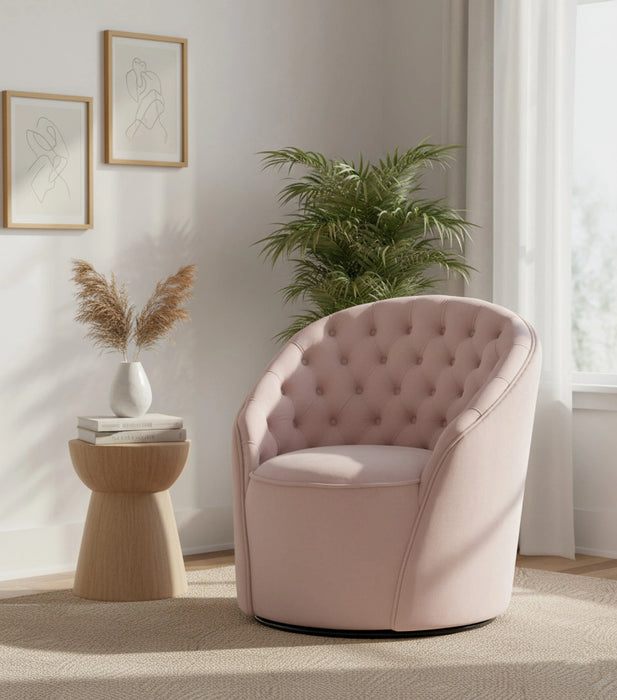 Alessio Pink Velvet Accent Chair