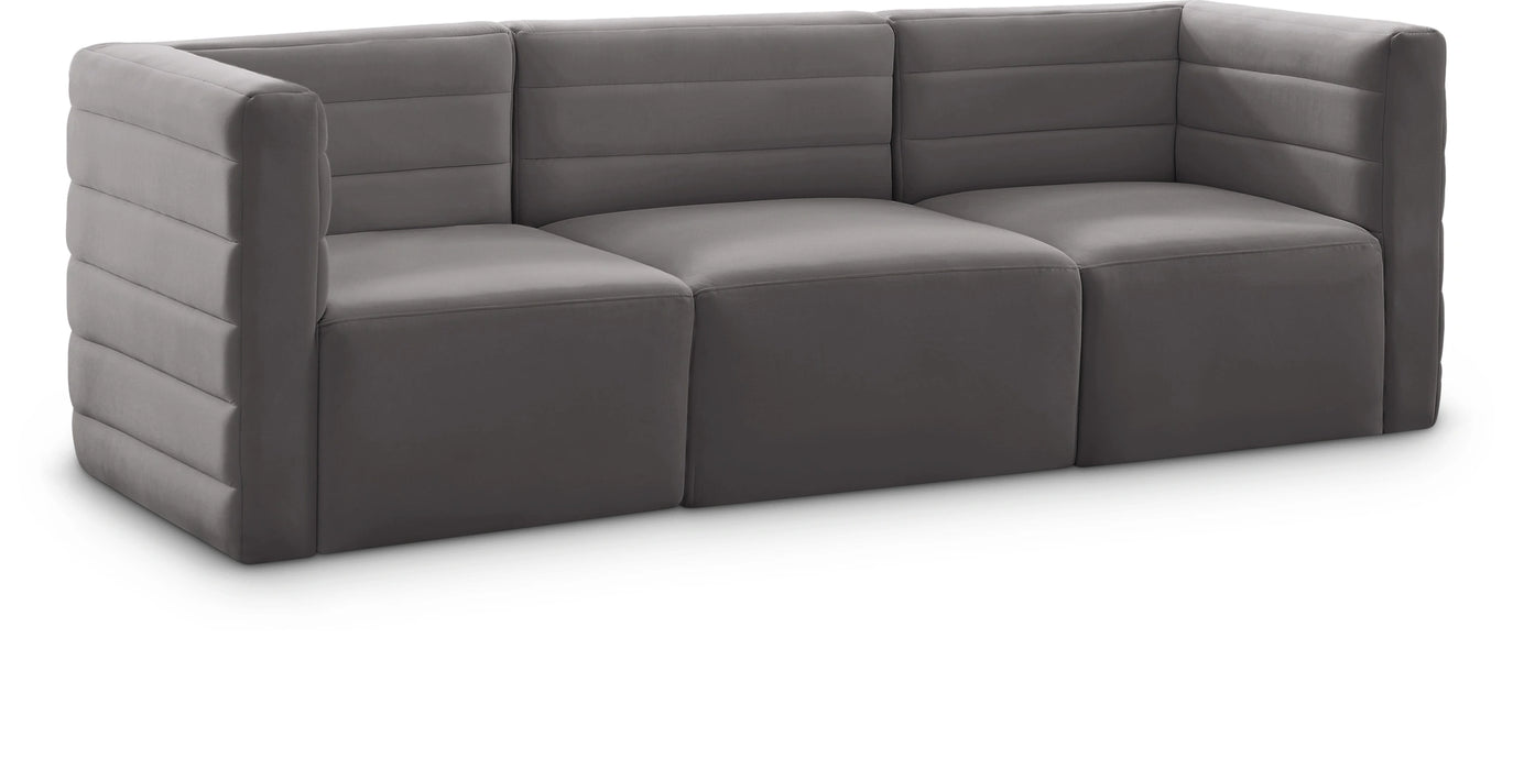 Quincy Grey Velvet Modular Sofa