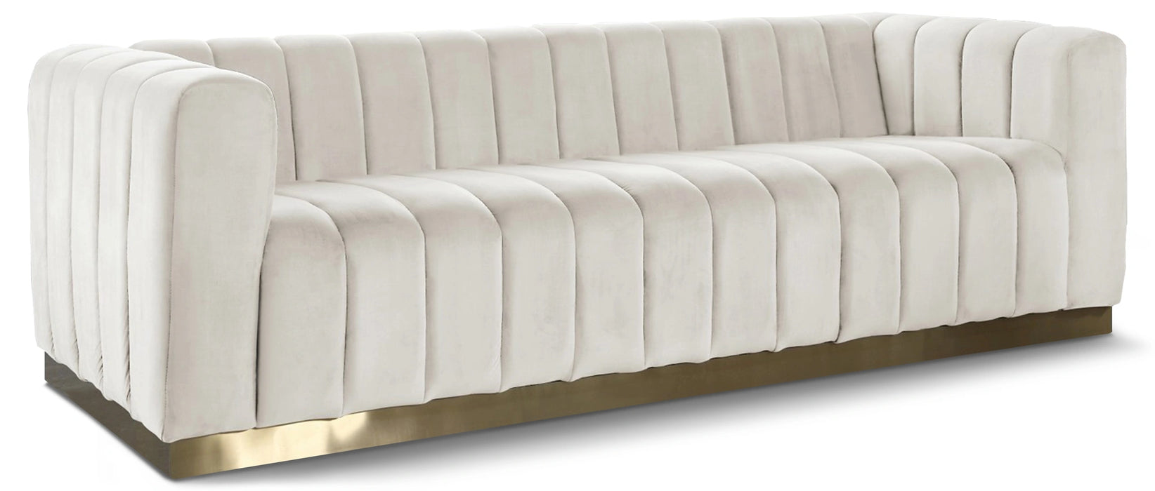 Marlon Cream Velvet Sofa