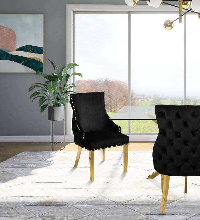 Tuft Black Velvet Dining Chair