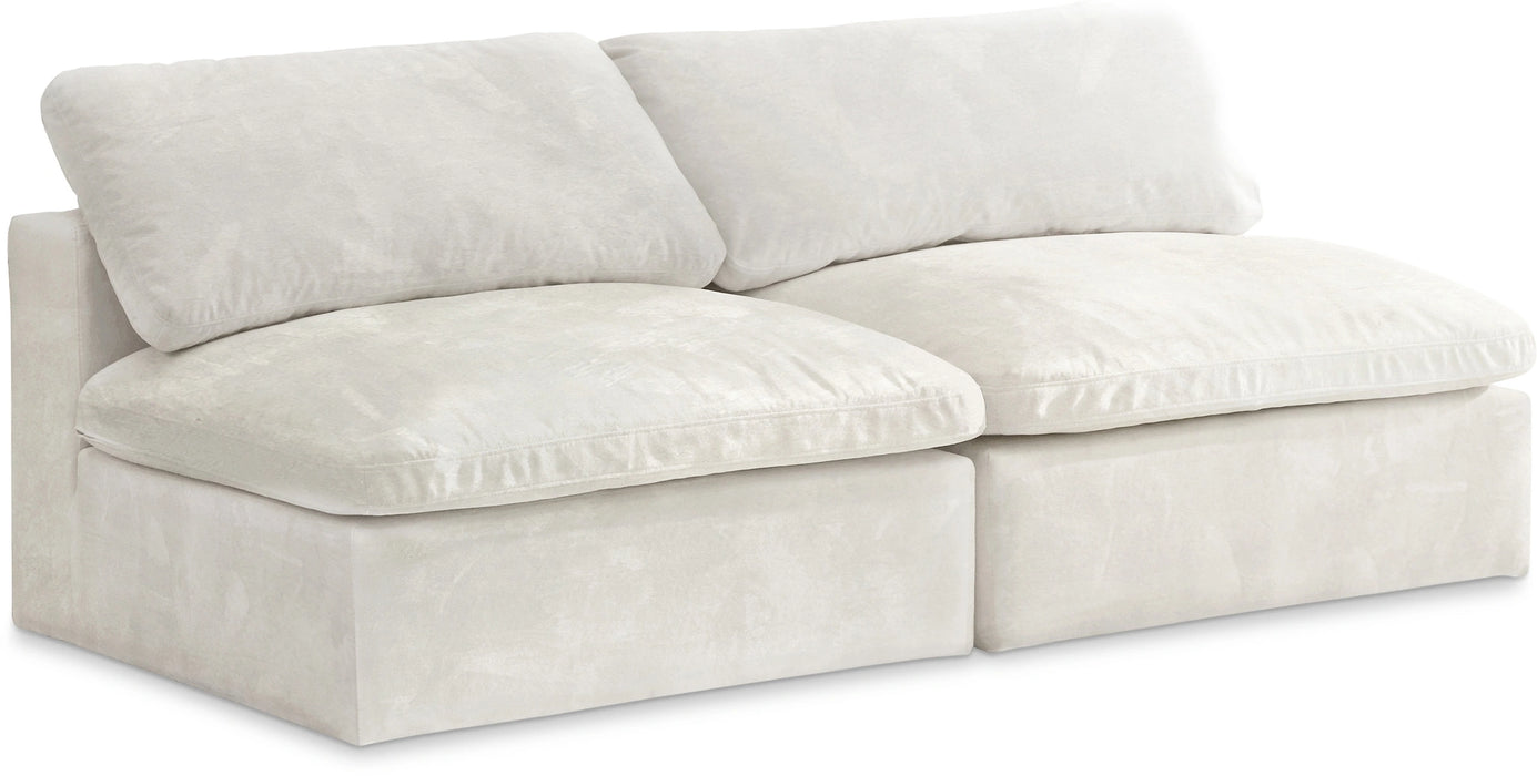 Cozy Cream Velvet Cloud Modular Armless Sofa