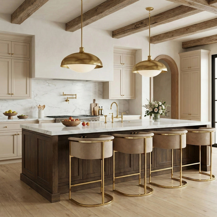 Donatella Beige Velvet Stool