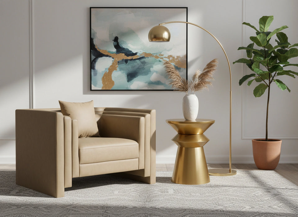Jai Brushed Gold End Table
