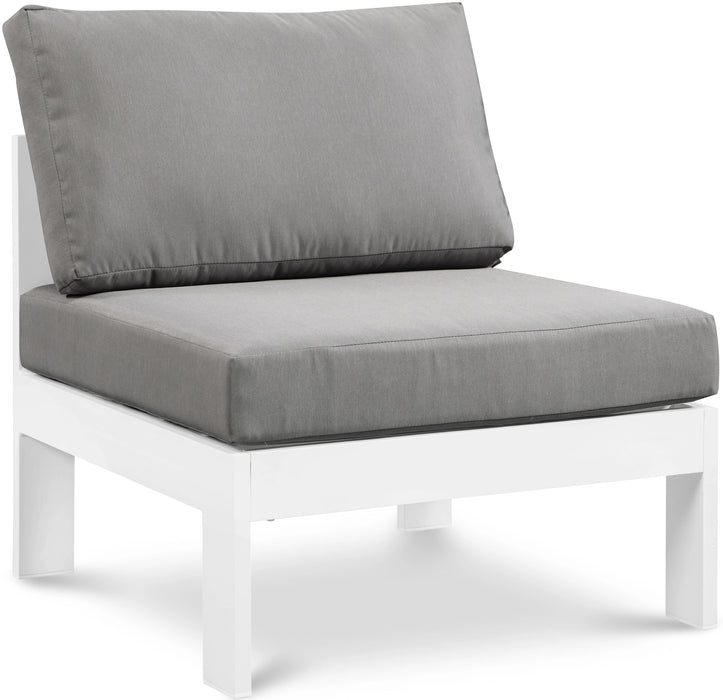 Nizuc Grey Waterproof Fabric Outdoor Patio Aluminum Armless Chair