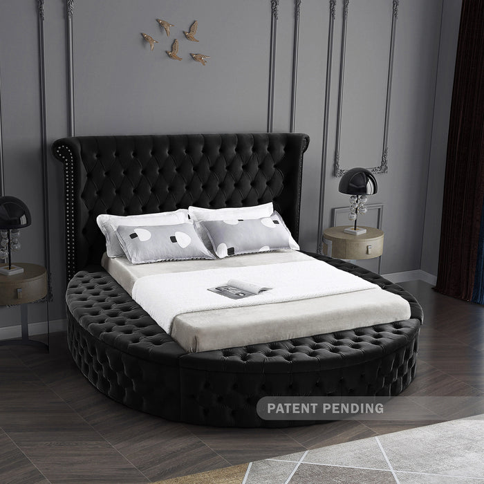 Luxus Black Velvet King Bed (3 Boxes)
