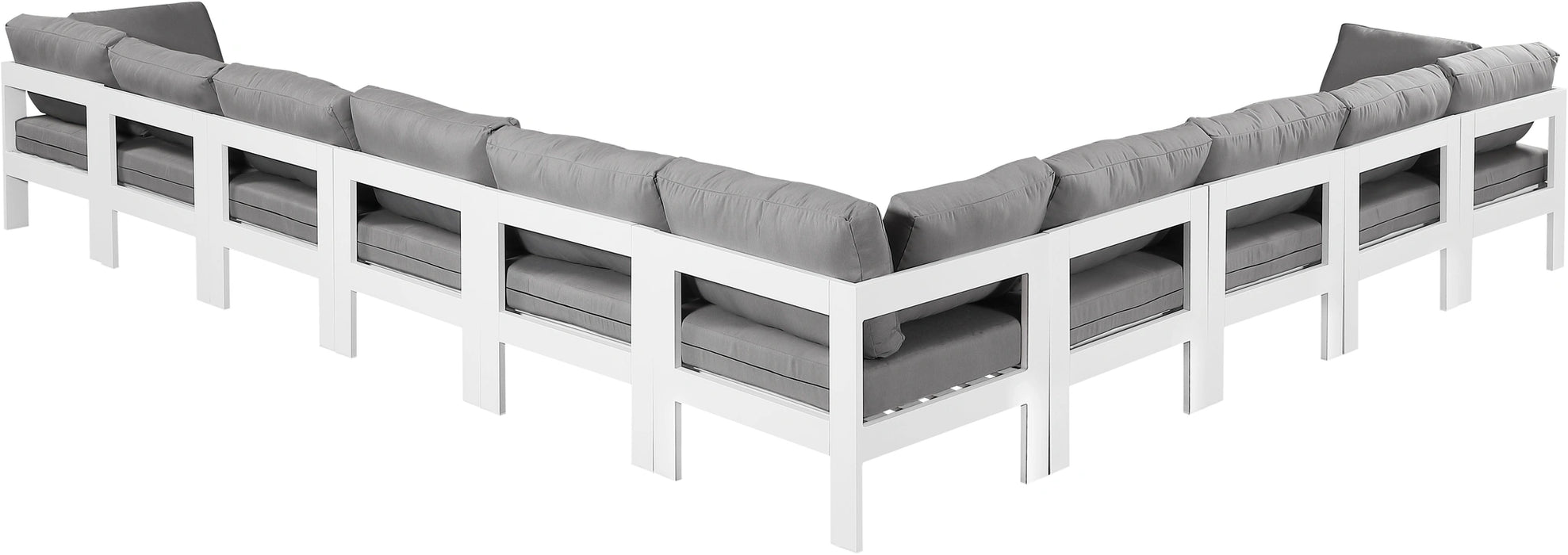 Nizuc Grey Waterproof Fabric Outdoor Patio Modular Sectional
