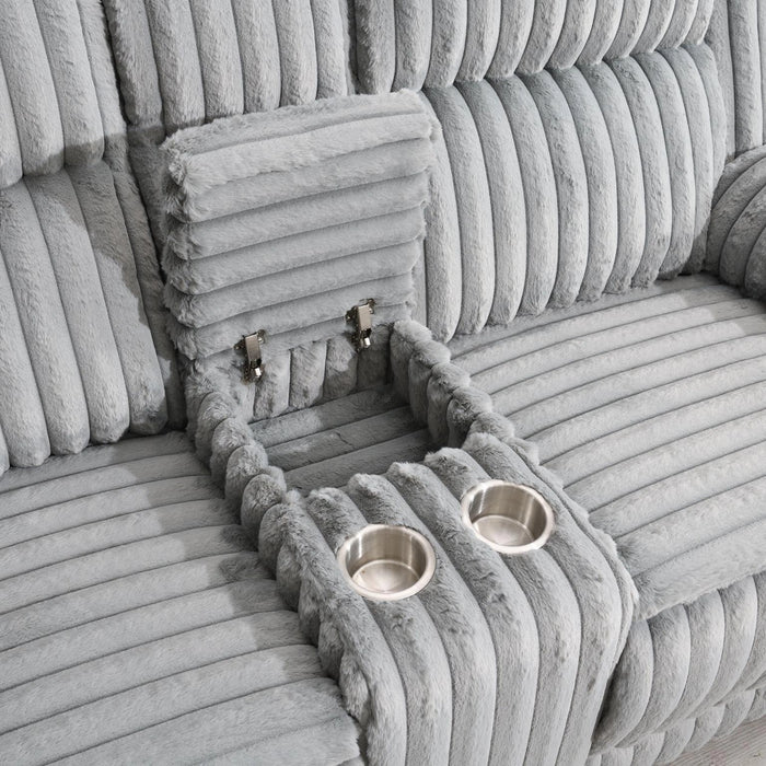 Gray Corduroy Motion Glider Chair