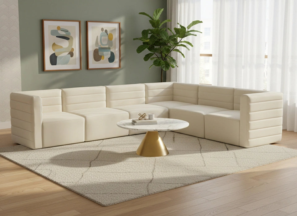 Quincy Cream Velvet Modular Sectional