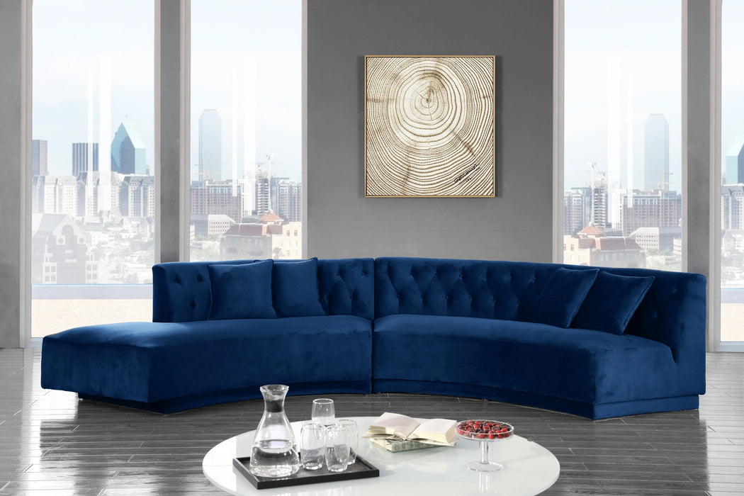 Kenzi Navy Velvet 2pc. Sectional