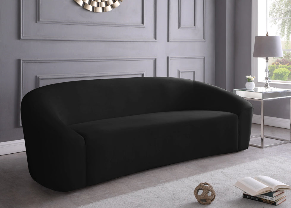 Riley Black Velvet Sofa