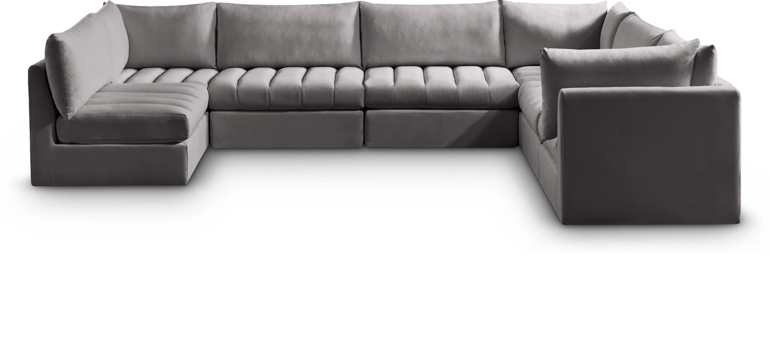 Jacob Grey Velvet Modular Sectional