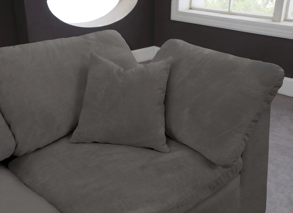Cozy Grey Velvet Cloud Modular Sectional