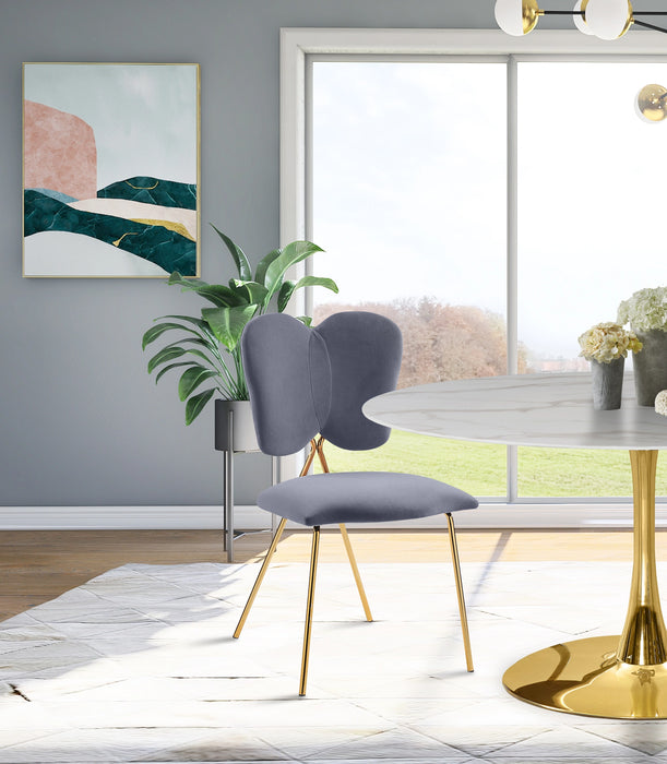 Angel Grey Velvet Dining Chair