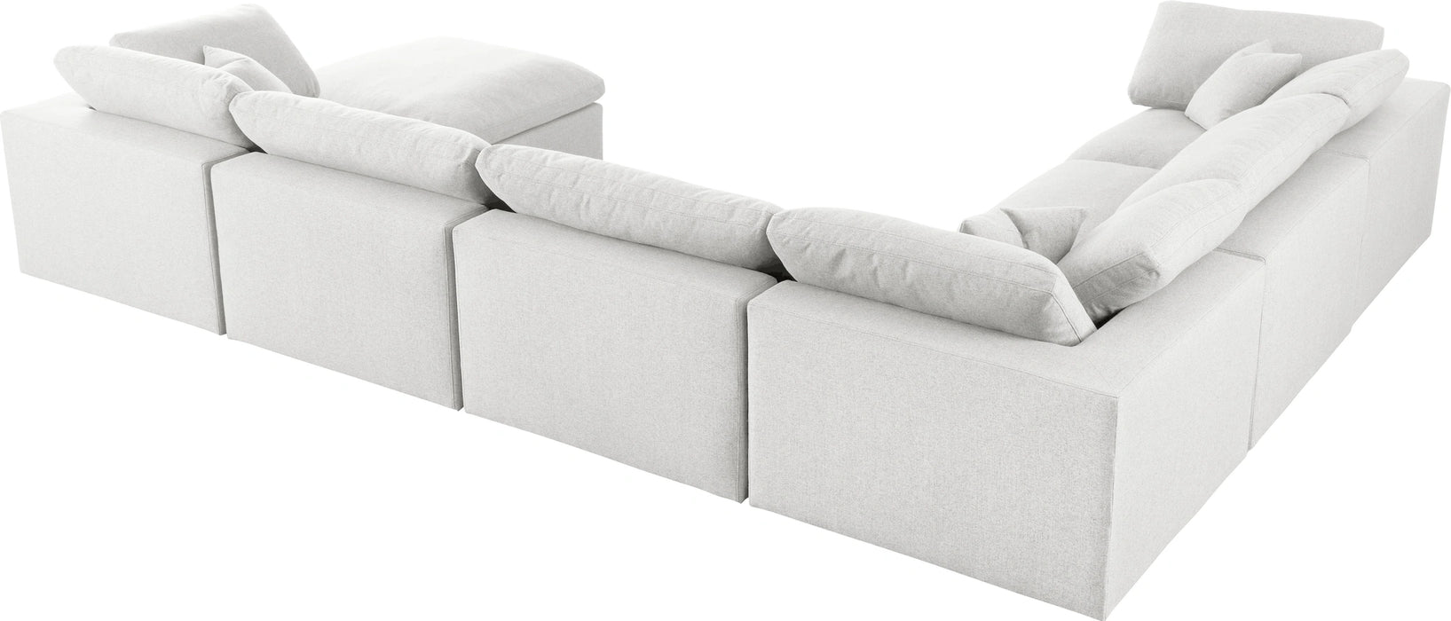 Serene Cream Linen Fabric Deluxe Cloud Modular Sectional