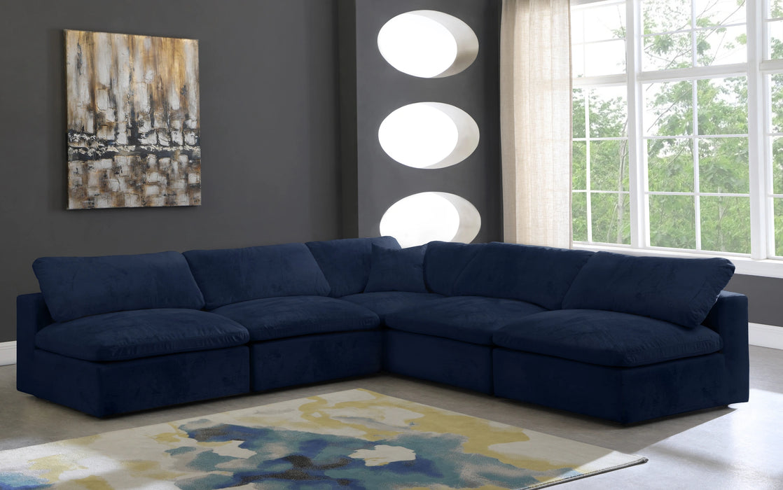 Cozy Navy Velvet Cloud Modular Sectional