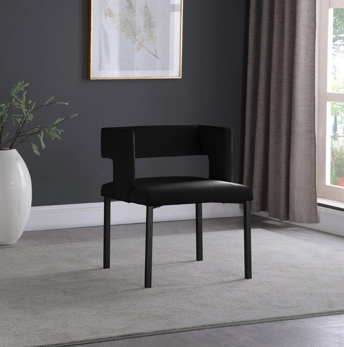 Caleb Black Velvet Dining Chair