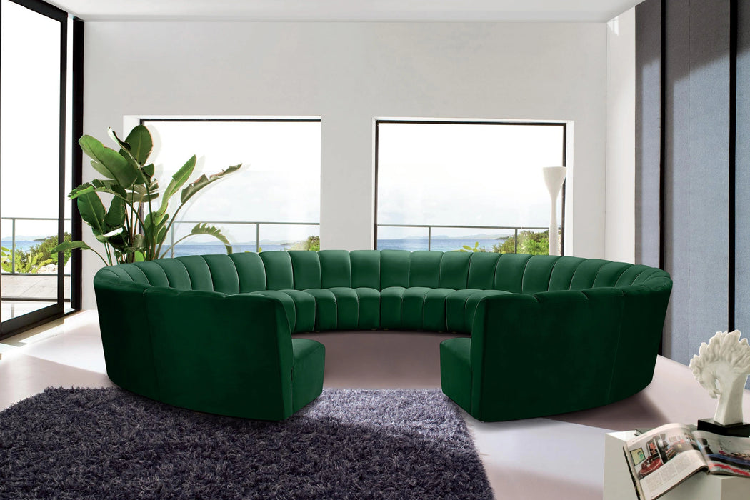 Infinity Green Velvet 12pc. Modular Sectional