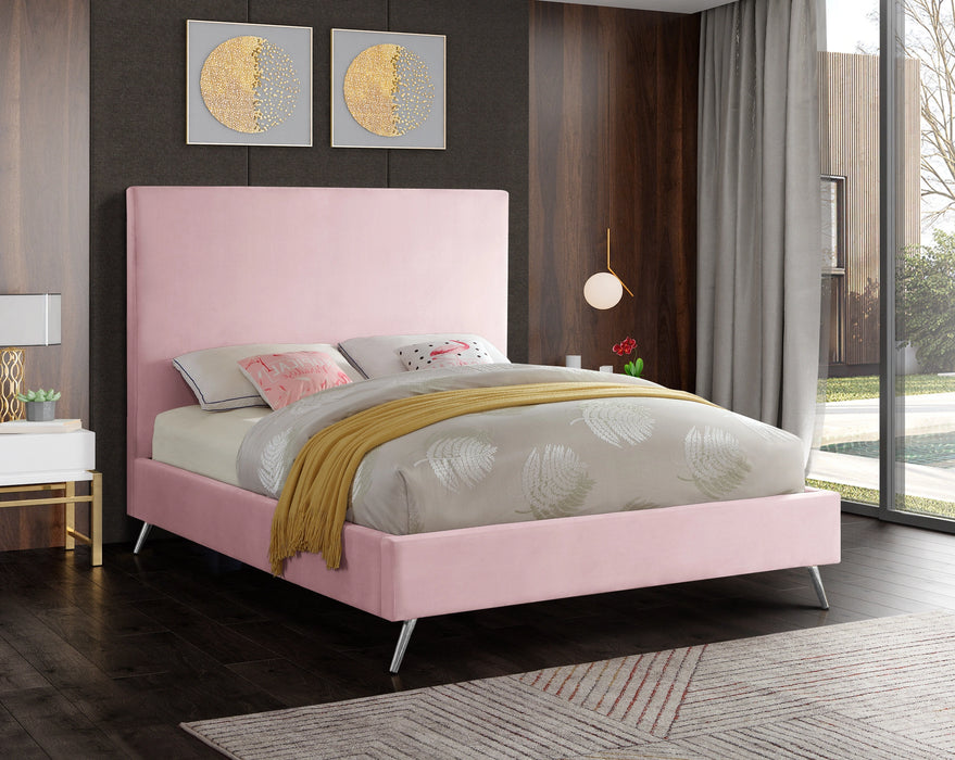 Jasmine Pink Velvet King Bed
