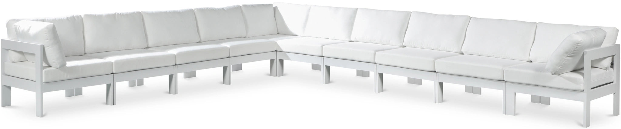 Nizuc White Waterproof Fabric Outdoor Patio Modular Sectional