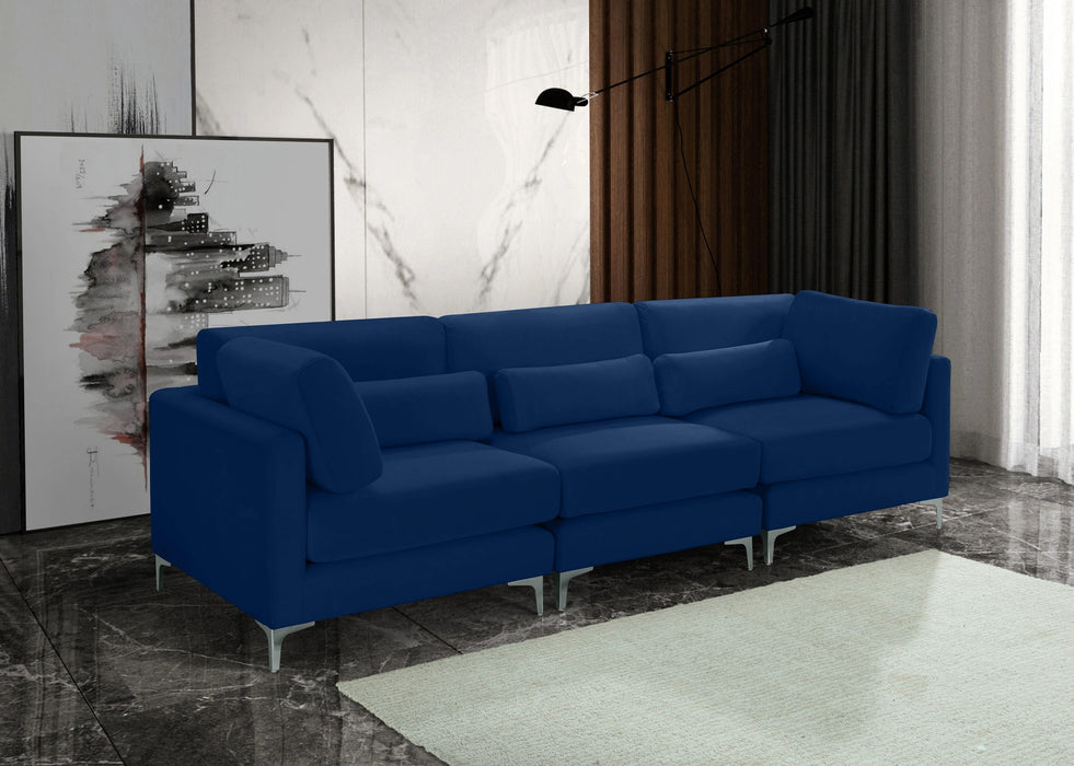Julia Navy Velvet Modular Sofa (3 Boxes)
