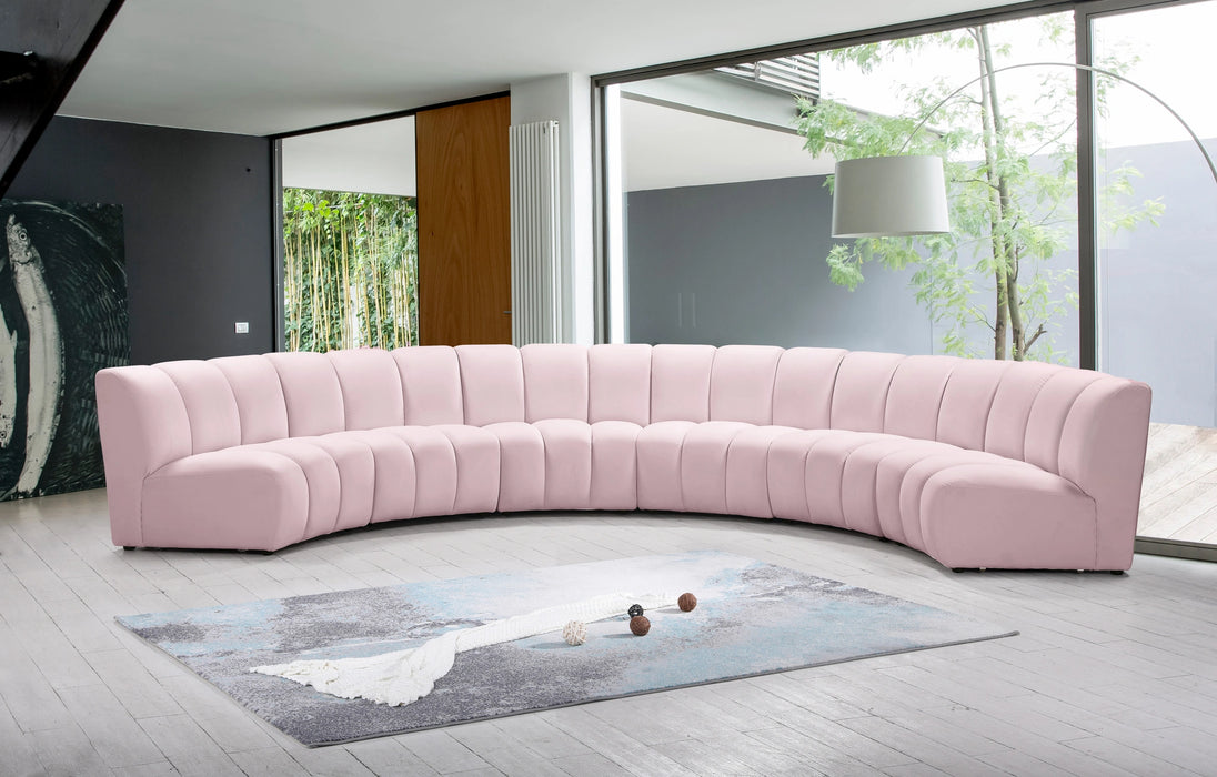 Infinity Pink Velvet 6pc. Modular Sectional