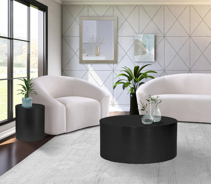Cylinder Matte Black End Table