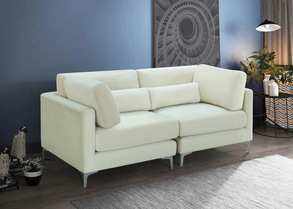 Julia Cream Velvet Modular Sofa
